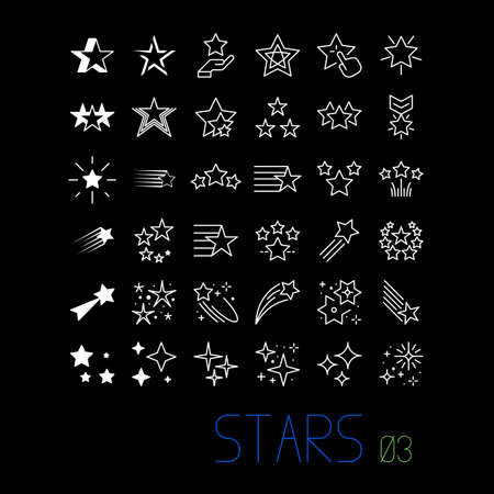stars symbol line iconsのイラスト素材