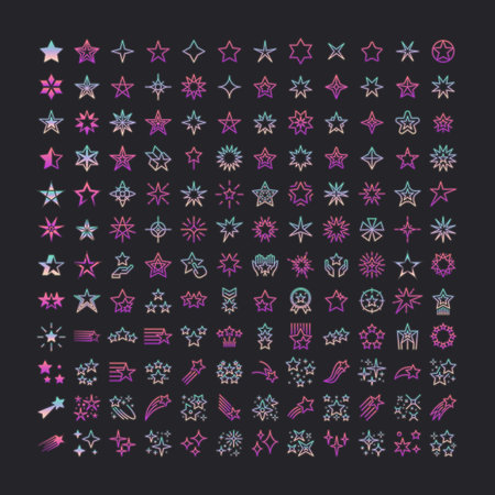 stars symbol line iconsのイラスト素材