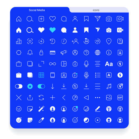 Internet social media iconsのイラスト素材