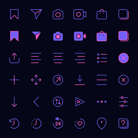 Internet social media iconsのイラスト素材