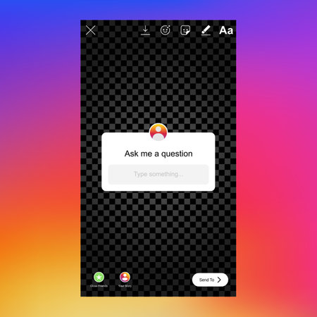 stories social media stickerのイラスト素材