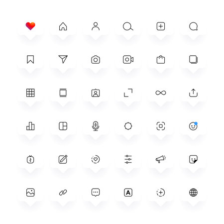 Internet social media iconsのイラスト素材
