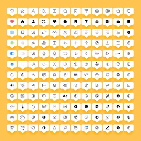 Internet social media iconsのイラスト素材