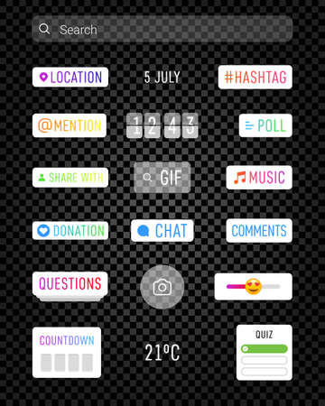 Stories stickers camera interfaceのイラスト素材