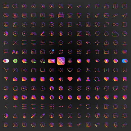 Internet social media iconsのイラスト素材