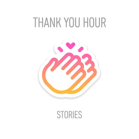 Thank you hour social media stickerのイラスト素材