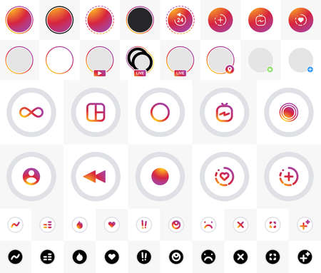 Internet social media iconsのイラスト素材