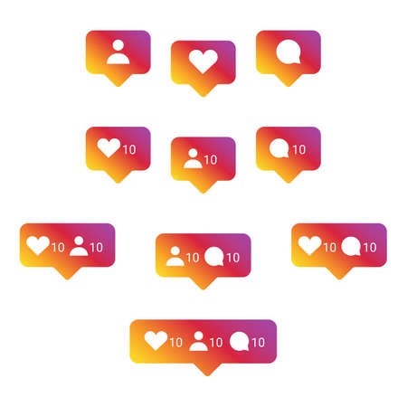 Internet social media iconsのイラスト素材