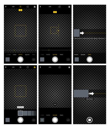 Smartphone camera screen iconsのイラスト素材