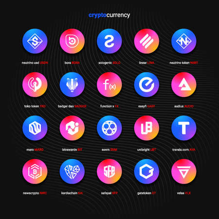 Crypto currency coins digital payment system blockchain concept.のイラスト素材