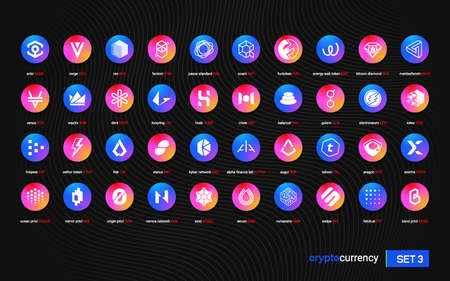 Crypto currency coins digital payment system blockchain concept.のイラスト素材