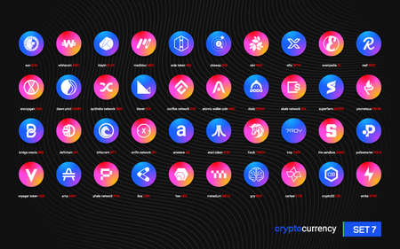 Crypto currency coins digital payment system blockchain concept.のイラスト素材