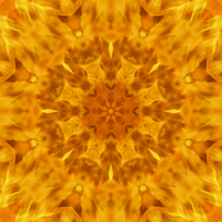 Abstract background blurry the motion of flame raged mandala pattern, power and blazing fireの写真素材