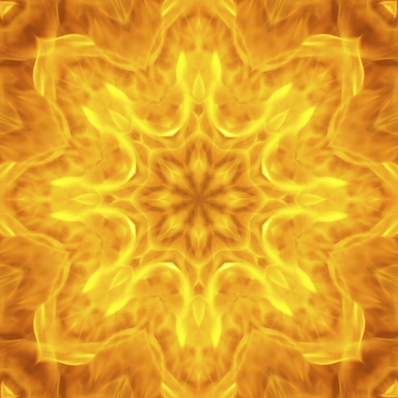 Abstract background blurry movement of flame raged on mandala pattern show the power of ferventlyの写真素材