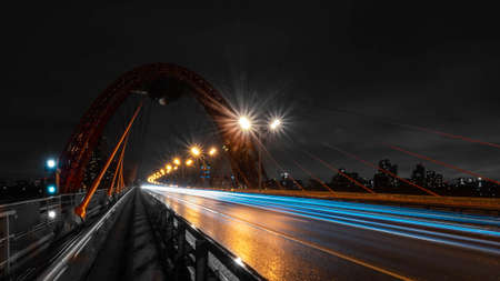 Russia Moscow Picturesque bridge across the Moscow riverの写真素材