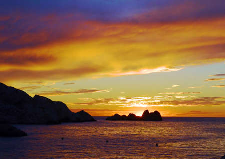 Sunset in Frioul Islandの写真素材