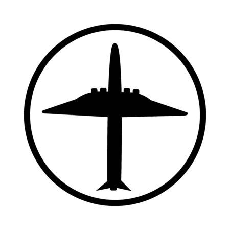 Plane icon vector, solid illustration, pictogram isolated on white backgroundのイラスト素材