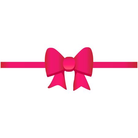 Decorative pink bow. Vector bow for page decorのイラスト素材