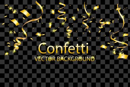 Gold glitter texture on a black background. Golden explosion of confetti. Golden grainy abstract texture on a black background. Design element. Vector illustration,eps 10のイラスト素材