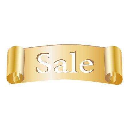 Golden Sale Banner isolated. Vector template.のイラスト素材