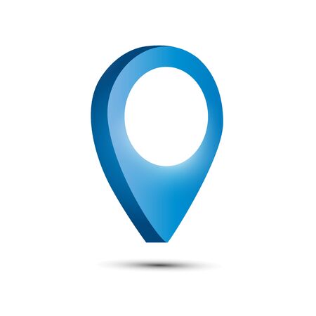 3d map pointer pin isolated on white backgroundのイラスト素材