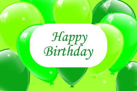 Happy Birthday typography vector design for greeting cards and poster with balloon, confetti, design template for birthday celebration.のイラスト素材