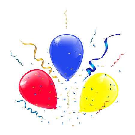 Balloons on white background . Happy birthday concept. Vector illustration.のイラスト素材