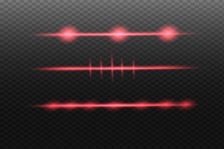 Abstract red laser beam. Transparent isolated on black background. Vector illustration.the lighting effect.floodlight directionalのイラスト素材