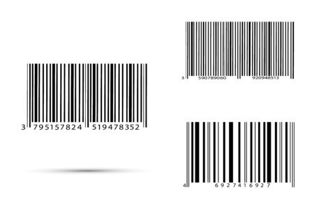 Realistic bar code icon. A modern simple flat barcode. Marketing, the concept of the Internet.のイラスト素材