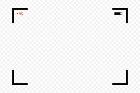 Viewfinder frame of the VCR digital display camera vector frame with photo frames photo frames with transparent backgroundのイラスト素材