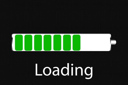 vector progress loading bar, loading icon, Download on black background. Download vector illustration.のイラスト素材