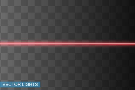 Abstract red laser beam. Transparent isolated on black background. Vector illustration.the lighting effect.floodlight directionalのイラスト素材