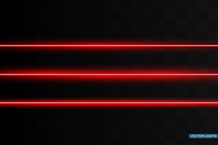 Abstract red laser beam. Transparent isolated on black background. Vector illustration.the lighting effect.floodlight directionalのイラスト素材