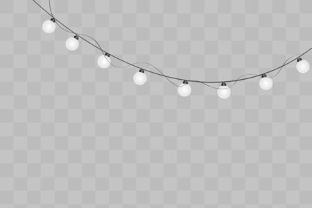 Christmas lights isolated on transparent backgroundのイラスト素材