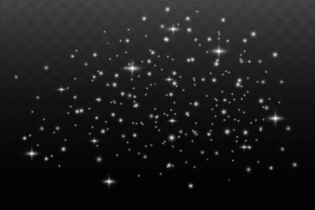 Set of glowing lights effects isolated on transparent background. Sun flash with rays and spotlight. Glow light effect. Star burst with sparkles.のイラスト素材