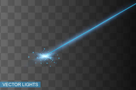 Abstract blue laser beam. Transparent isolated on black background. Vector illustration.the lighting effect.floodlight directionalのイラスト素材