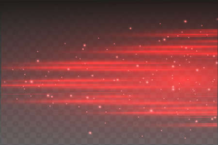 Abstract red laser beam. Transparent isolated on black background. Vector illustration.the lighting effect.floodlight directionalのイラスト素材