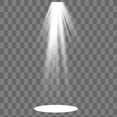 Vector spotlight. Light effect.Glow isolated white transparent light effect. Abstract special effect element design.のイラスト素材