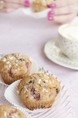 Muffins in cups - close upの写真素材