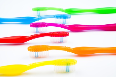 combination of colorful toothbrushes の写真素材
