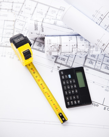 Architect rolls and plansの写真素材
