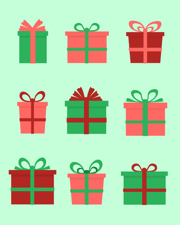 Set of gift boxes. Vector.のイラスト素材
