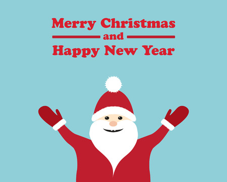 Card with happy Santa Claus. Vector.のイラスト素材