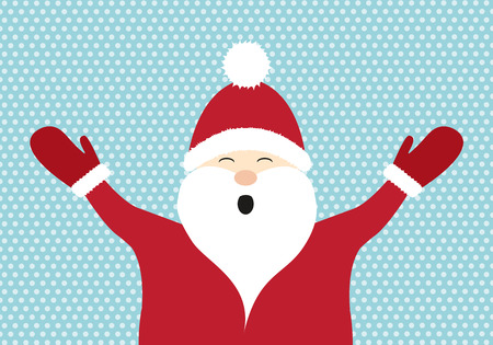 Funny Santa Claus on blue background. Vector.のイラスト素材