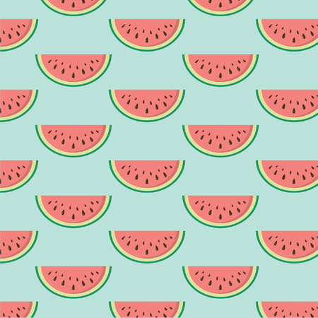 Seamless texture with slices of watermelon. Vector.のイラスト素材