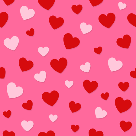 Colorful background with paper cut hearts - seamless pattern vector.のイラスト素材