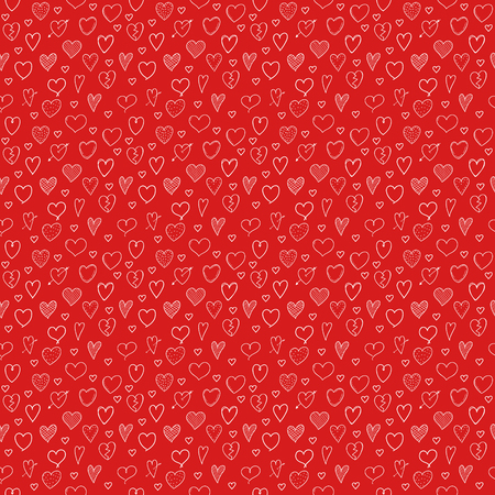Hand drawn hearts background. Cute seamless pattern vector.のイラスト素材