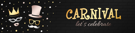 Golden banner for carnival party vector.のイラスト素材