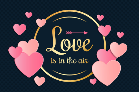 Valentine's day - concept of a banner with beautiful hearts vector.のイラスト素材
