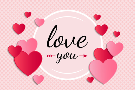 Valentine's day - concept of a banner with beautiful hearts vector.のイラスト素材